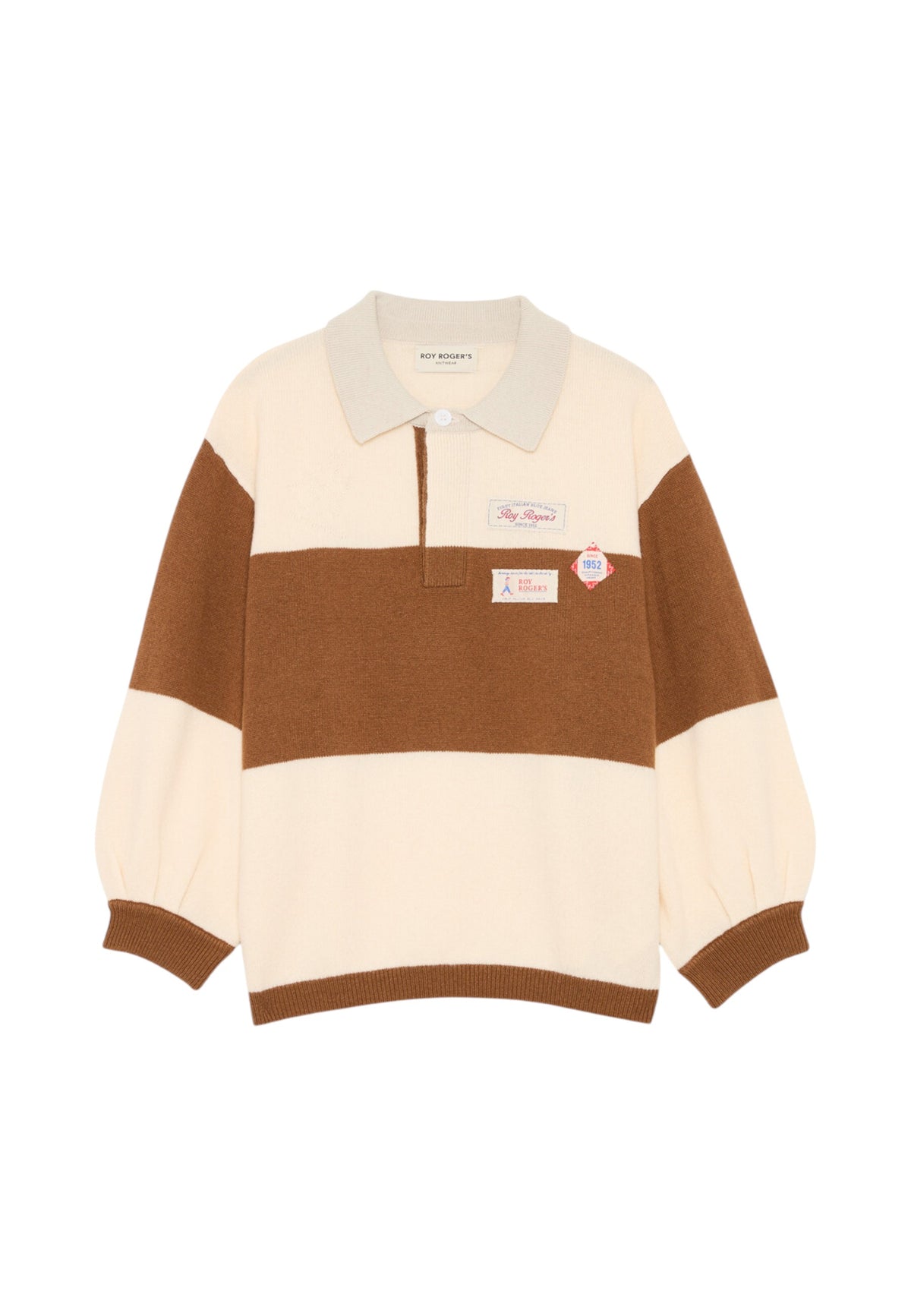 Polo Manica lunga Donna Roy Roger's Lana merino, motivo a righe, colletto polo Club polo RND90418CV61XXXX