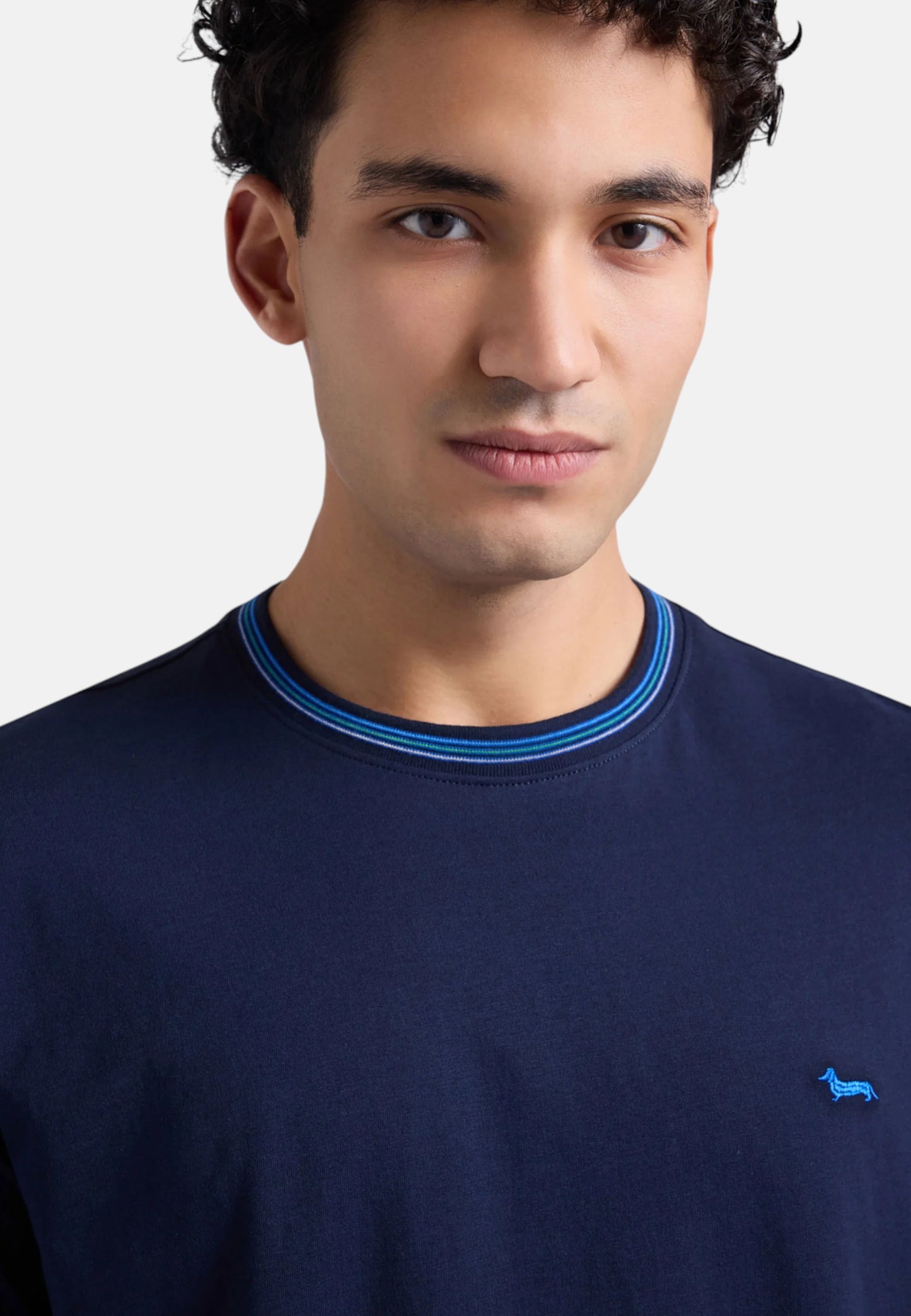 T-Shirt Manica Corta Uomo Harmont & Blaine Con Collo E Orli Rigati  IRQ415021055