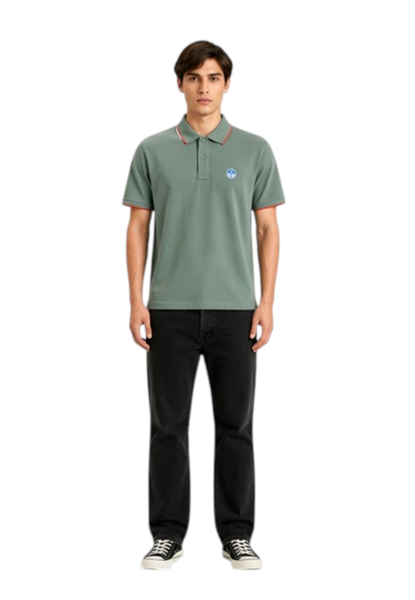 Polo Manica Corta Uomo North Sails Con Collo A Contrasto Rigato  692464