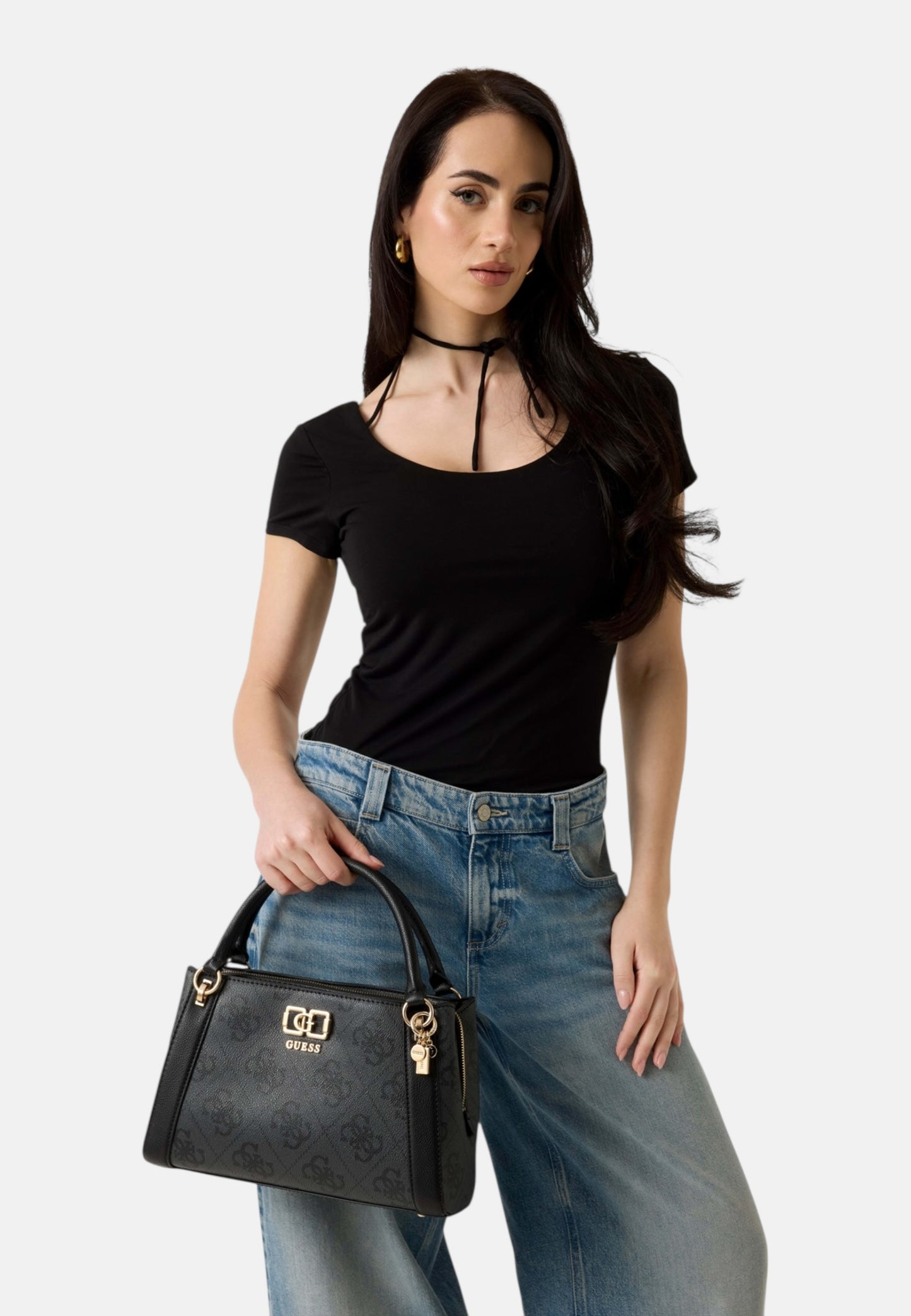 Borsa A Mano Donna Guess Girlfriend Satchel Karnilla Logo HWOS9901060