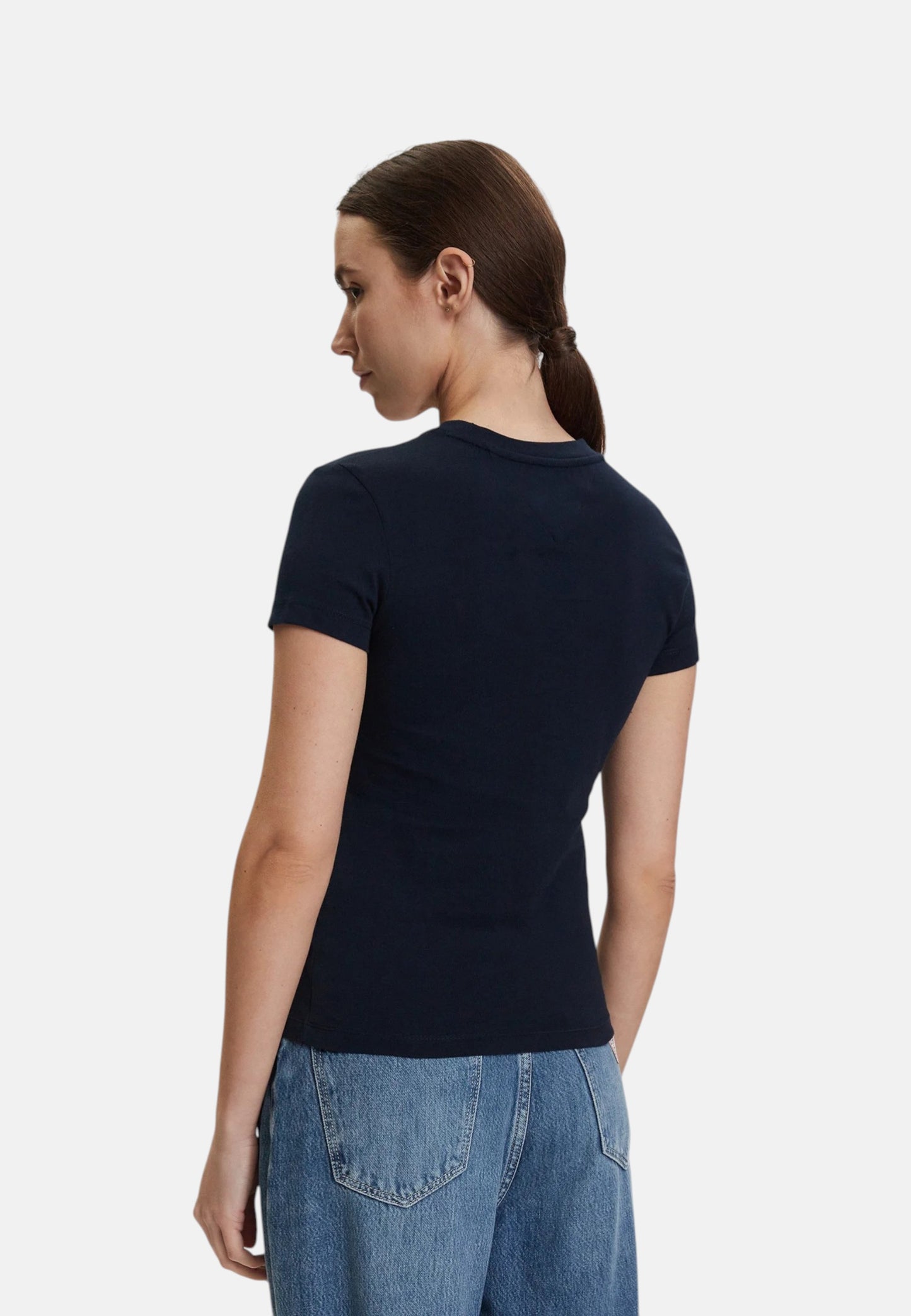 T-Shirt Manica Corta Donna Tommy Jeans  Tjw Slim Wavy Flag DW0DW22781