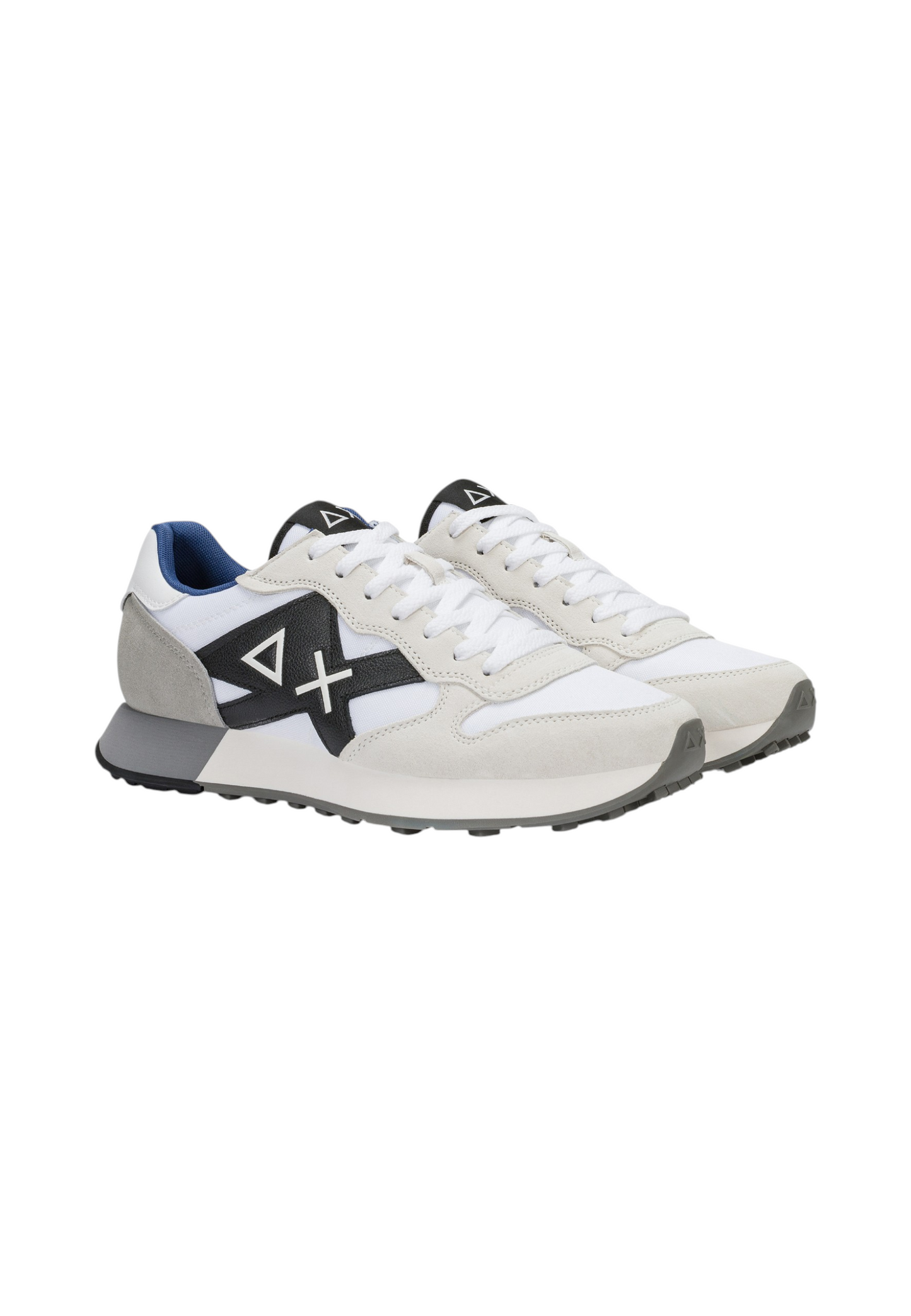 Sneakers Basse Uomo Sun68 Stile Running, Nylon E Suede, Maxi Logo Ricamato, Dettagli A Contrasto Jaki 2.0 Solid Z46121