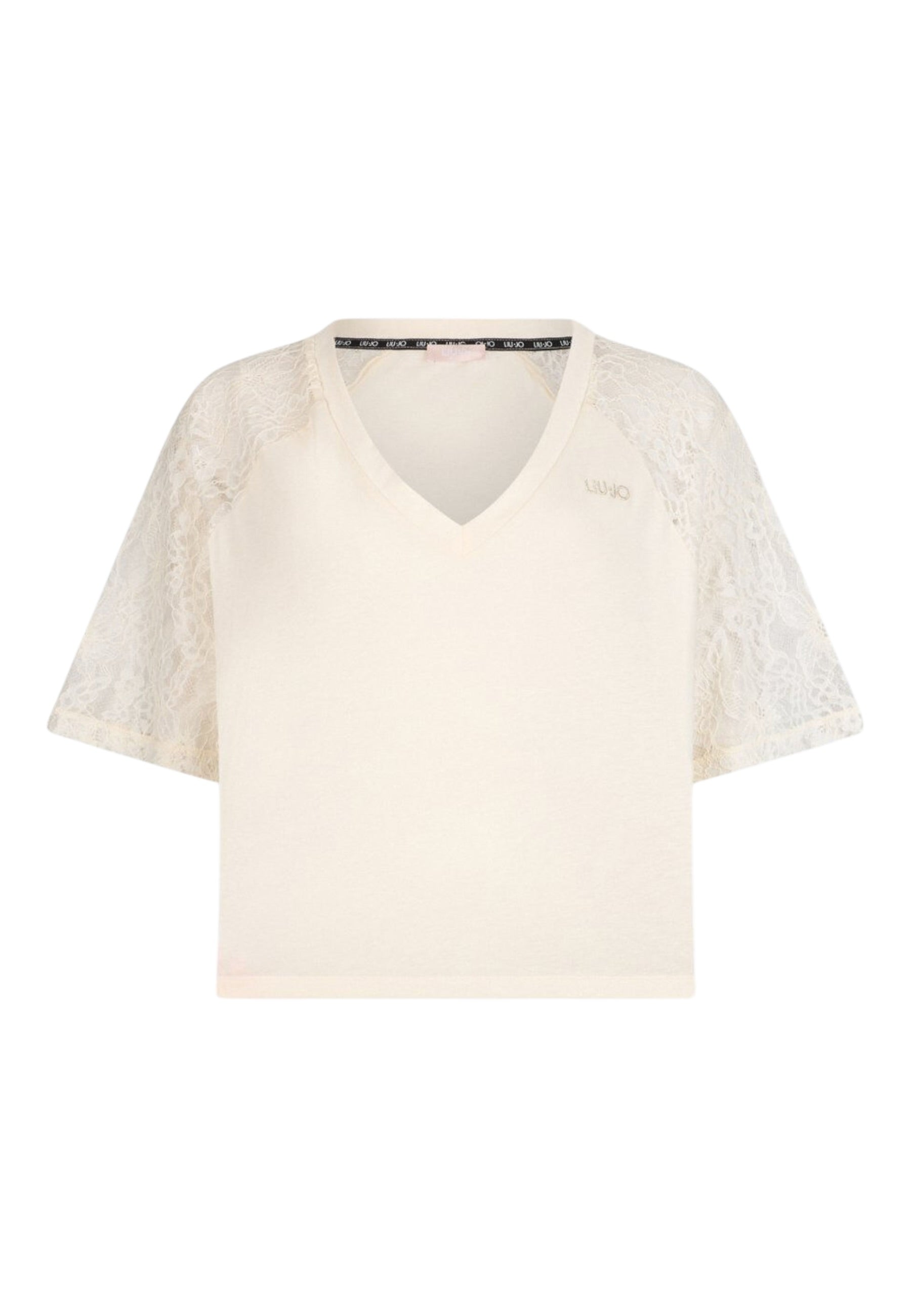 T-Shirt Manica Corta Donna Liu Jo Con dettagli In Pizzo Eco Line TA6160JS923