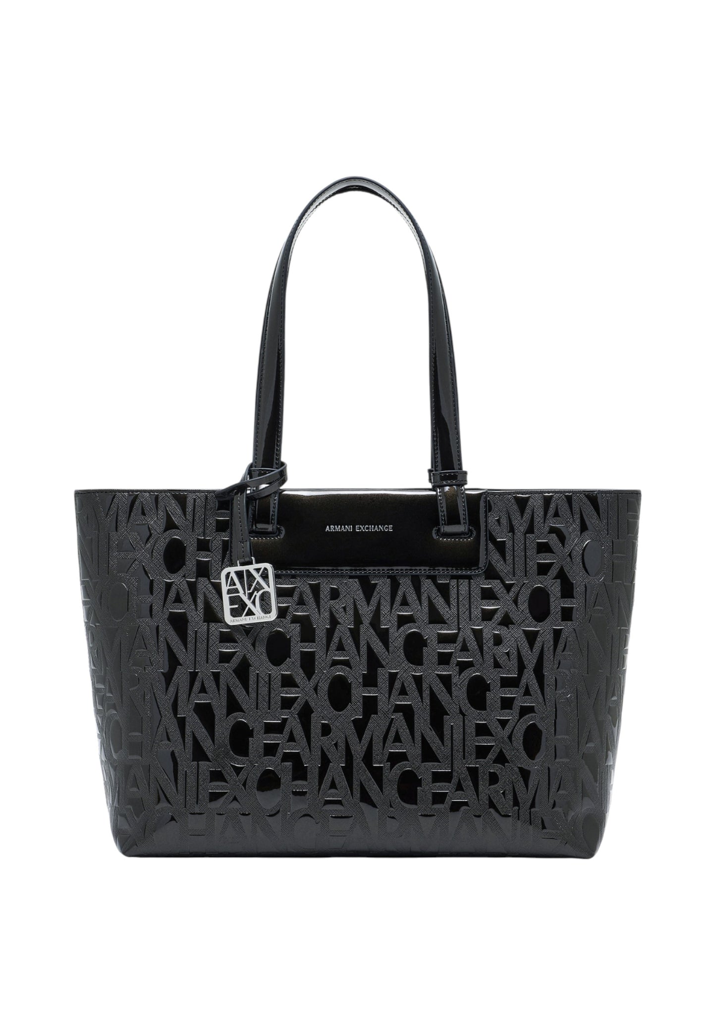 Borsa A Spalla Donna Armani Exchange Shopper Lucida Con Logo Allover  XW001481AF17290