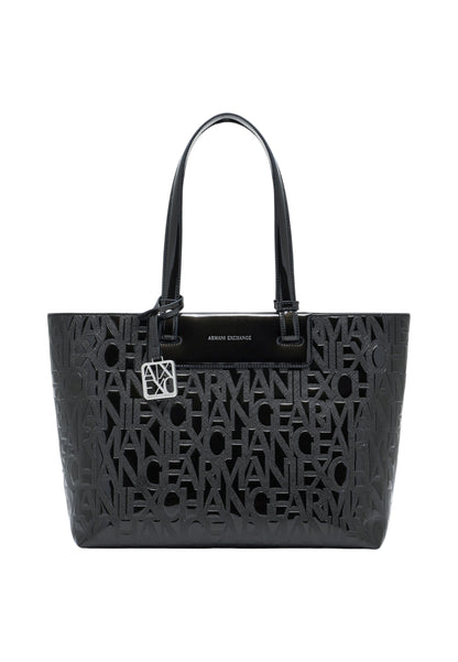 Borsa A Spalla Donna Armani Exchange Shopper Lucida Con Logo Allover  XW001481AF17290