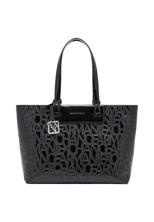 Borsa A Spalla Donna Armani Exchange Shopper Lucida Con Logo Allover  XW001481AF17290
