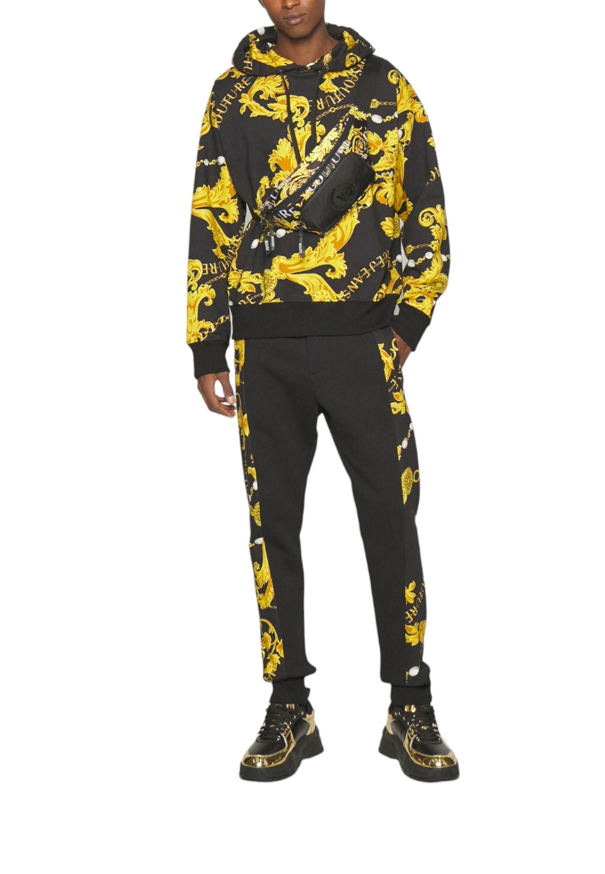 Felpa Con Cappuccio Uomo Versace Jeans Couture   75GAI3C0FS102