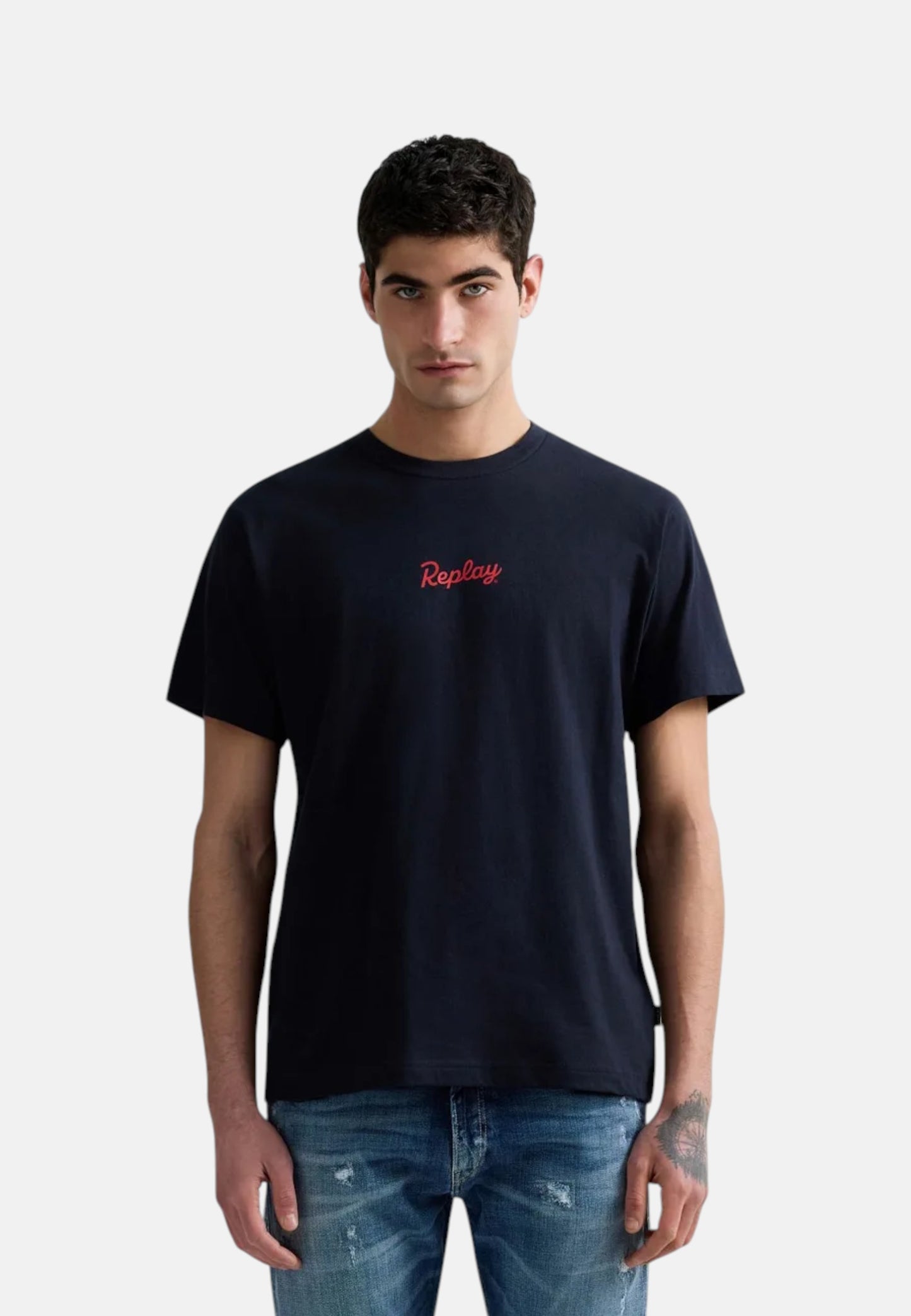 T-Shirt Manica Corta Uomo Replay Con Stampa Logata Fronte E Retro  M3349 .000.2660