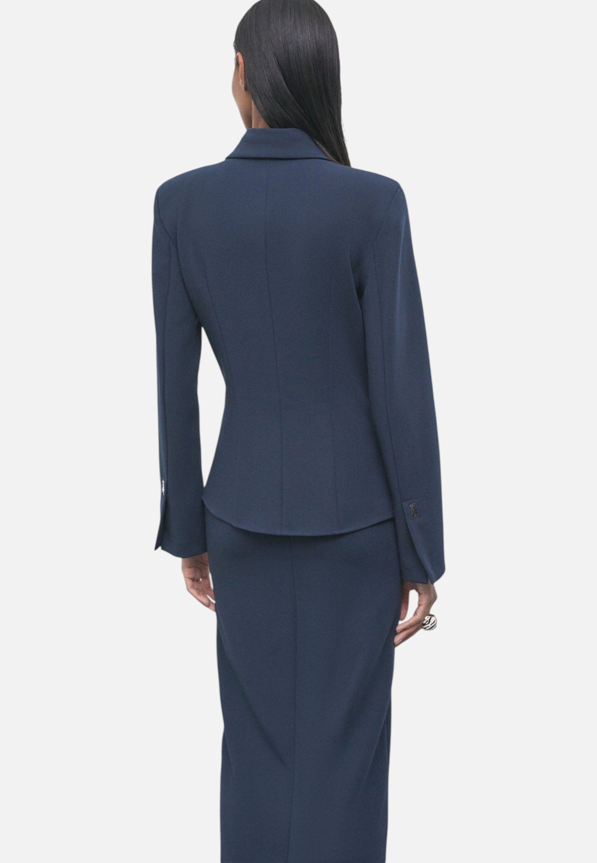 Camicia Manica lunga Donna Patrizia Pepe Tela doppia stretch, Linea sartoriale strutturata, Vestibilit� aderente, Chiusura frontale con bottoni, Colletto classico, Cuciture sagomate, Made in Italy  2C0025C0273