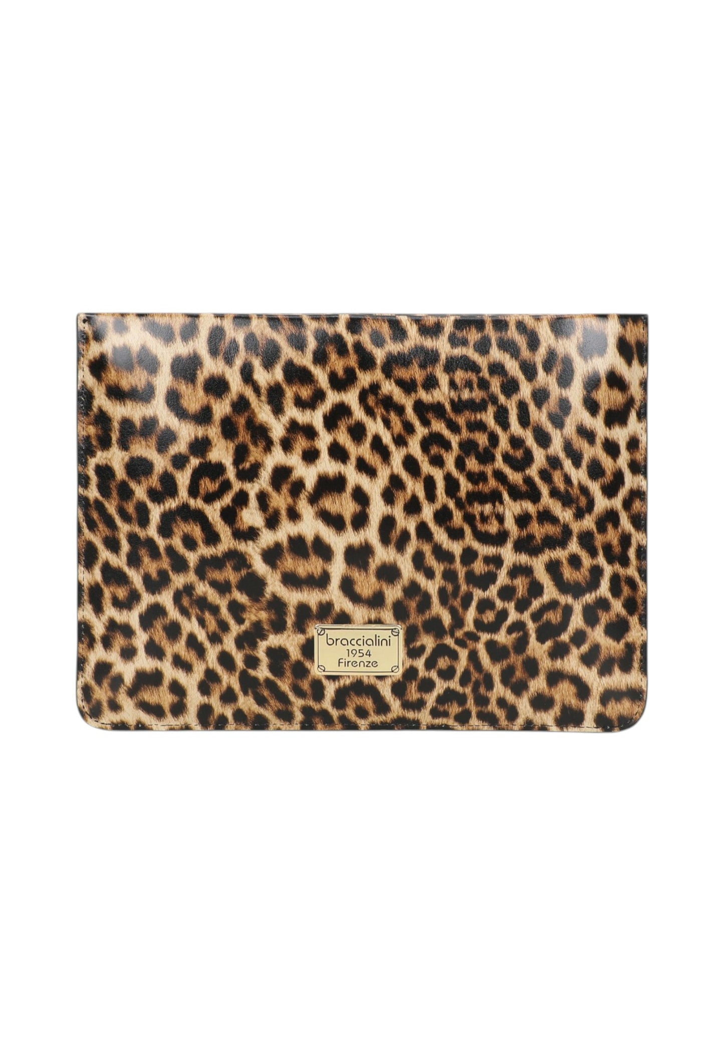 Bustina  Donna Braccialini Piatta Grande In Pelle Con Stampa Leopard Dolly B19099PP