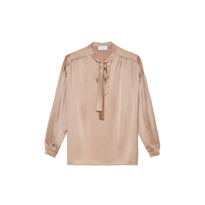 Blusa Manica lunga Donna Gaelle  In Raso Con Scollo A V E Flag Logato GBDP16028
