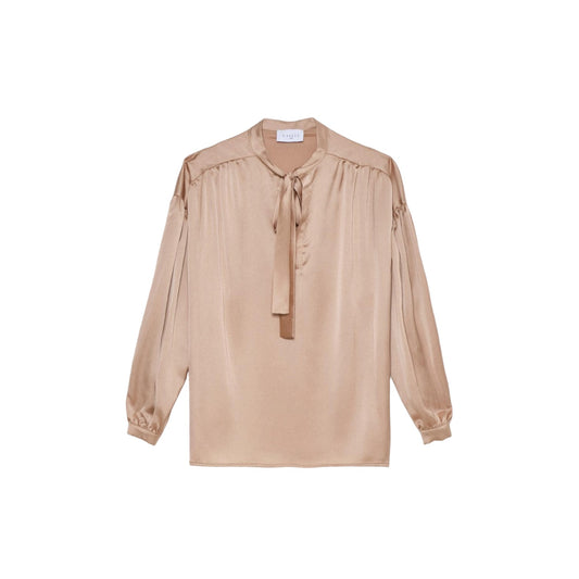 Blusa Manica lunga Donna Gaelle  In Raso Con Scollo A V E Flag Logato GBDP16028
