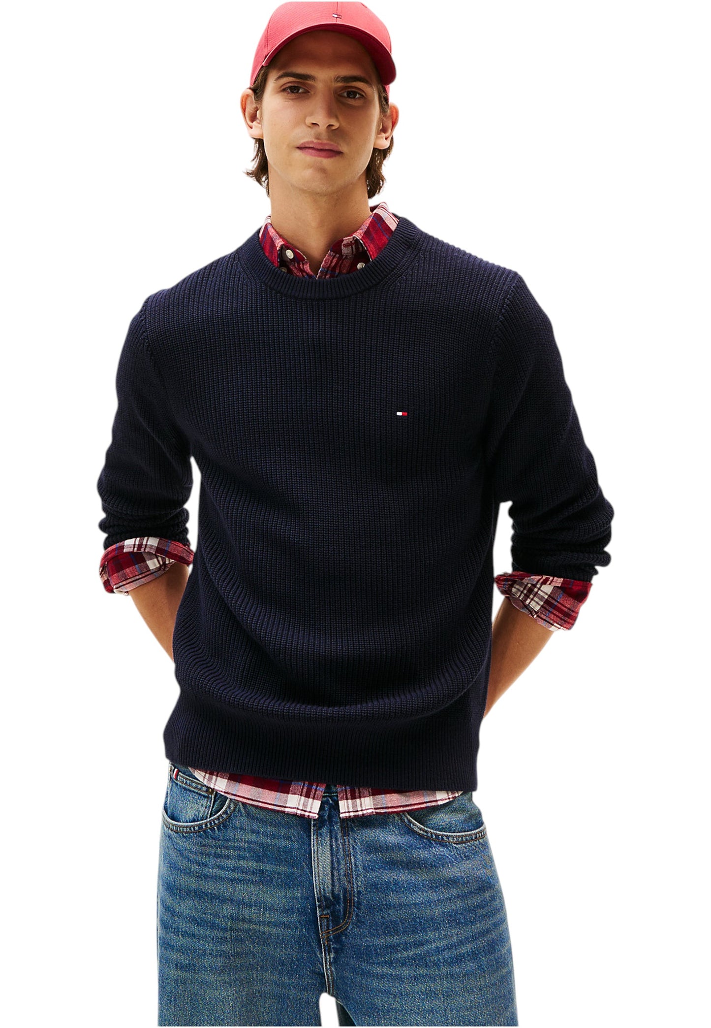 Maglione A Girocollo Uomo Tommy Hilfiger  Rwb Rib MW0MW41516