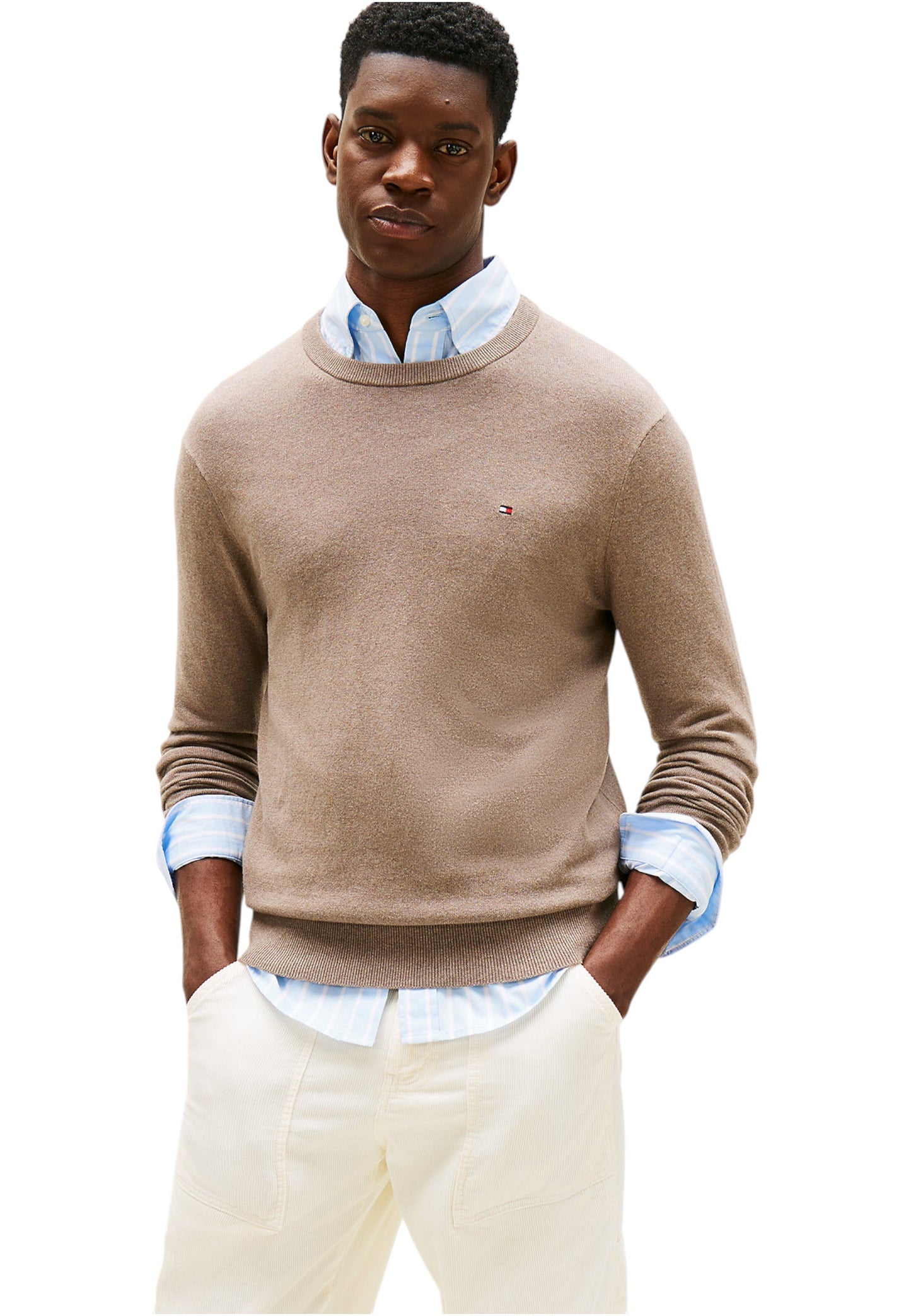 Maglione A Girocollo Uomo Tommy Hilfiger Organic Cotton Cashmere Pima MW0MW28046