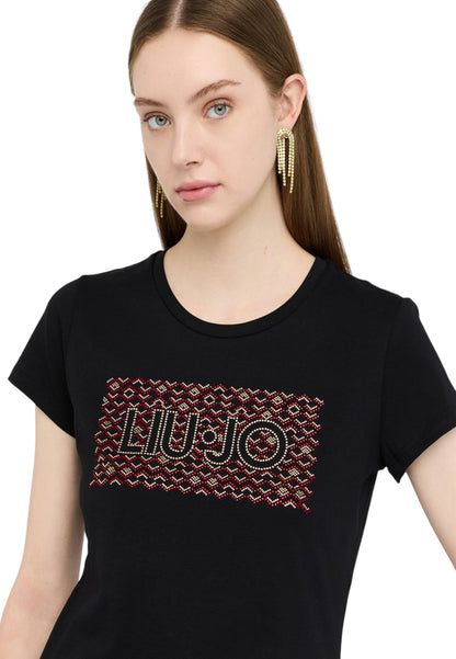 T-Shirt Manica Corta Donna Liu Jo  Lj Angels Patte MF5456JS923