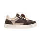 Sneakers Basse Donna Nero Giardini Tomaia in pelle scamosciata e tessuto, pannelli animalier, finiture metallizzate, pompon decorativo, suola in gomma, Made in Italy  I633722F