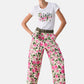 T-Shirt Manica Corta Donna Liu Jo Liujo Naive Rose Eco Line WA6493JS923