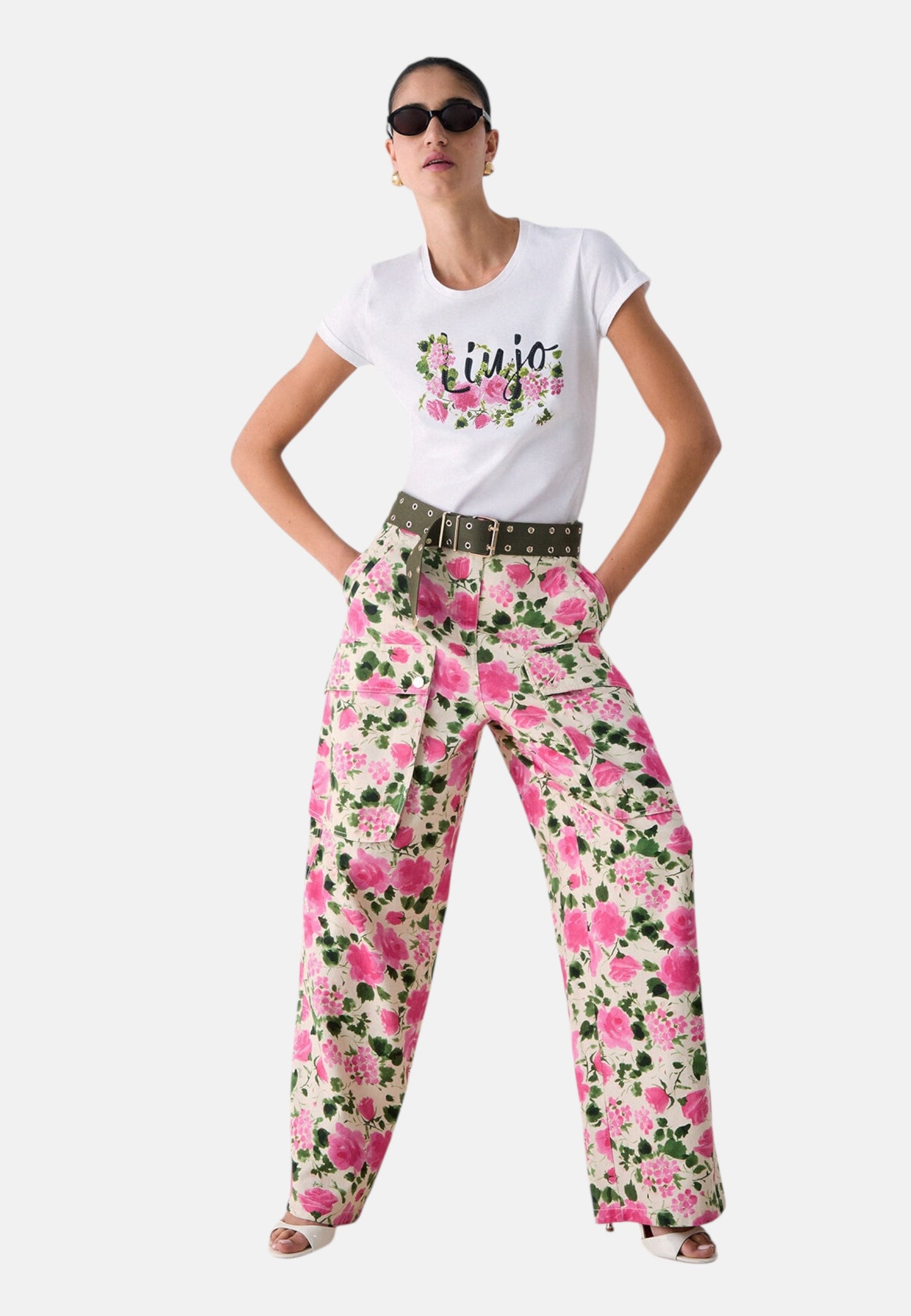 T-Shirt Manica Corta Donna Liu Jo Liujo Naive Rose Eco Line WA6493JS923