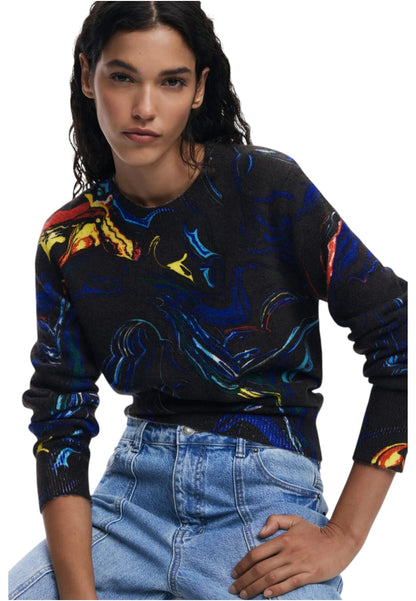 Maglione  Donna Desigual  Jers Butterfly Lacroix 25WWJF05