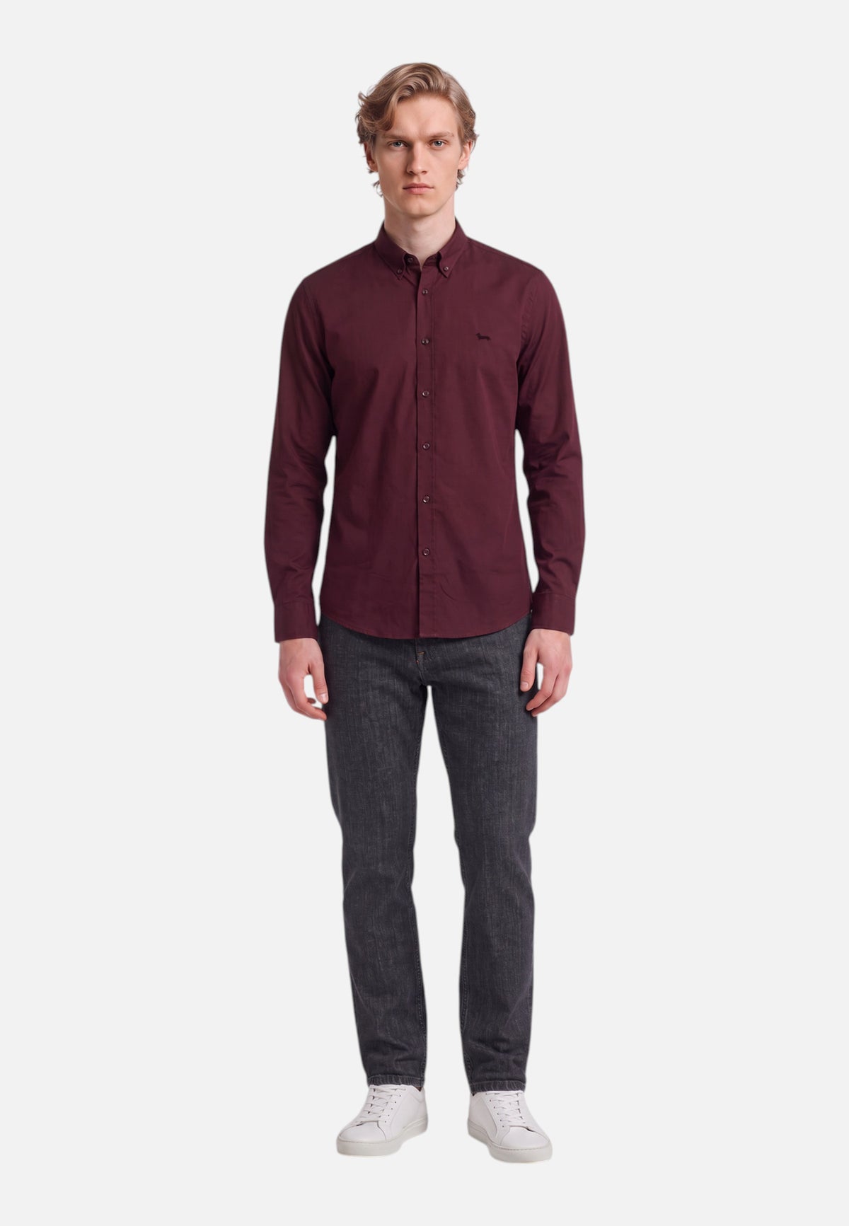 Camicia Manica lunga Uomo Harmont & Blaine Puro cotone popeline, Tessuto tinto in capo, Chiusura frontale con bottoni, Colletto classico, Logo Harmont & Blaine  CRR043013967M
