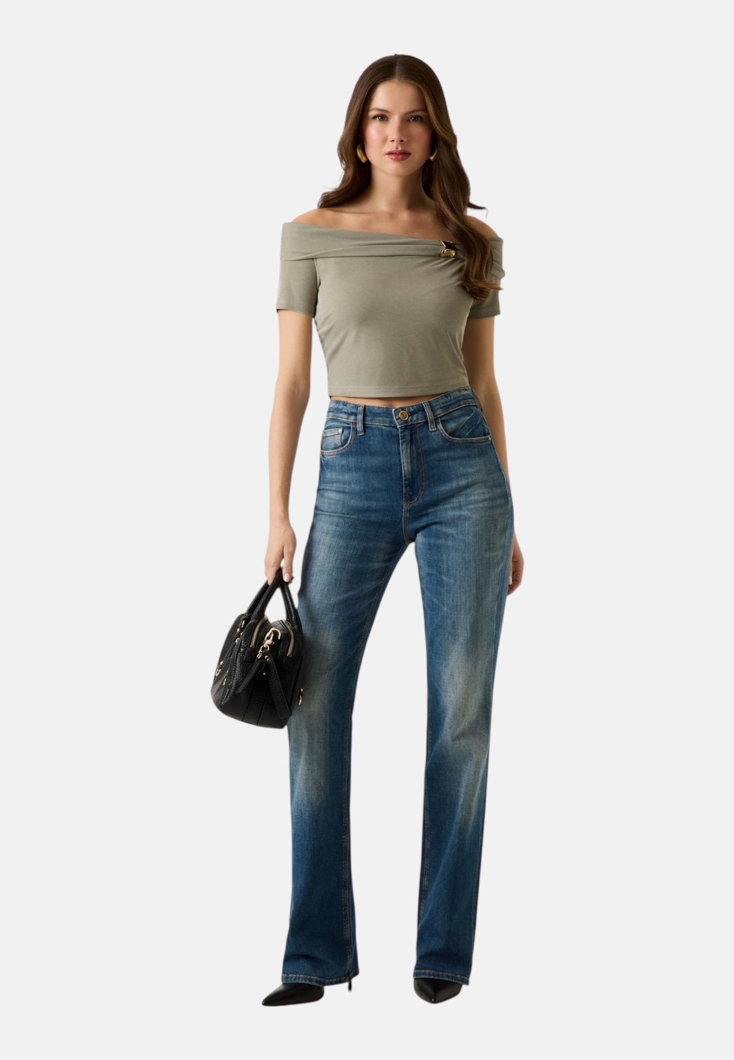 Top  Donna Guess Off Shoulder Brigitte W6GP12K2935