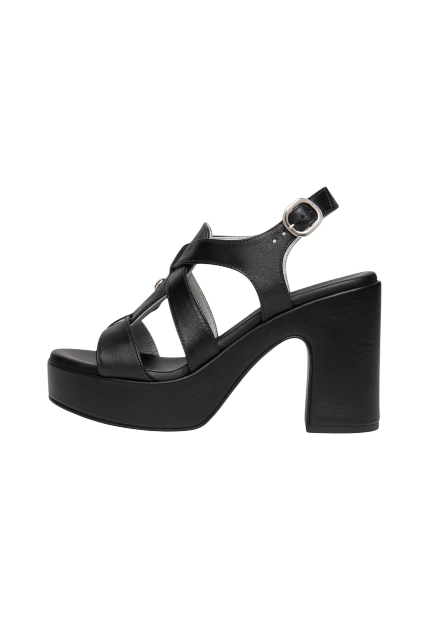 Sandali Con Tacco Donna Nero Giardini In Pelle Con Fasce Incrociate  E616092D