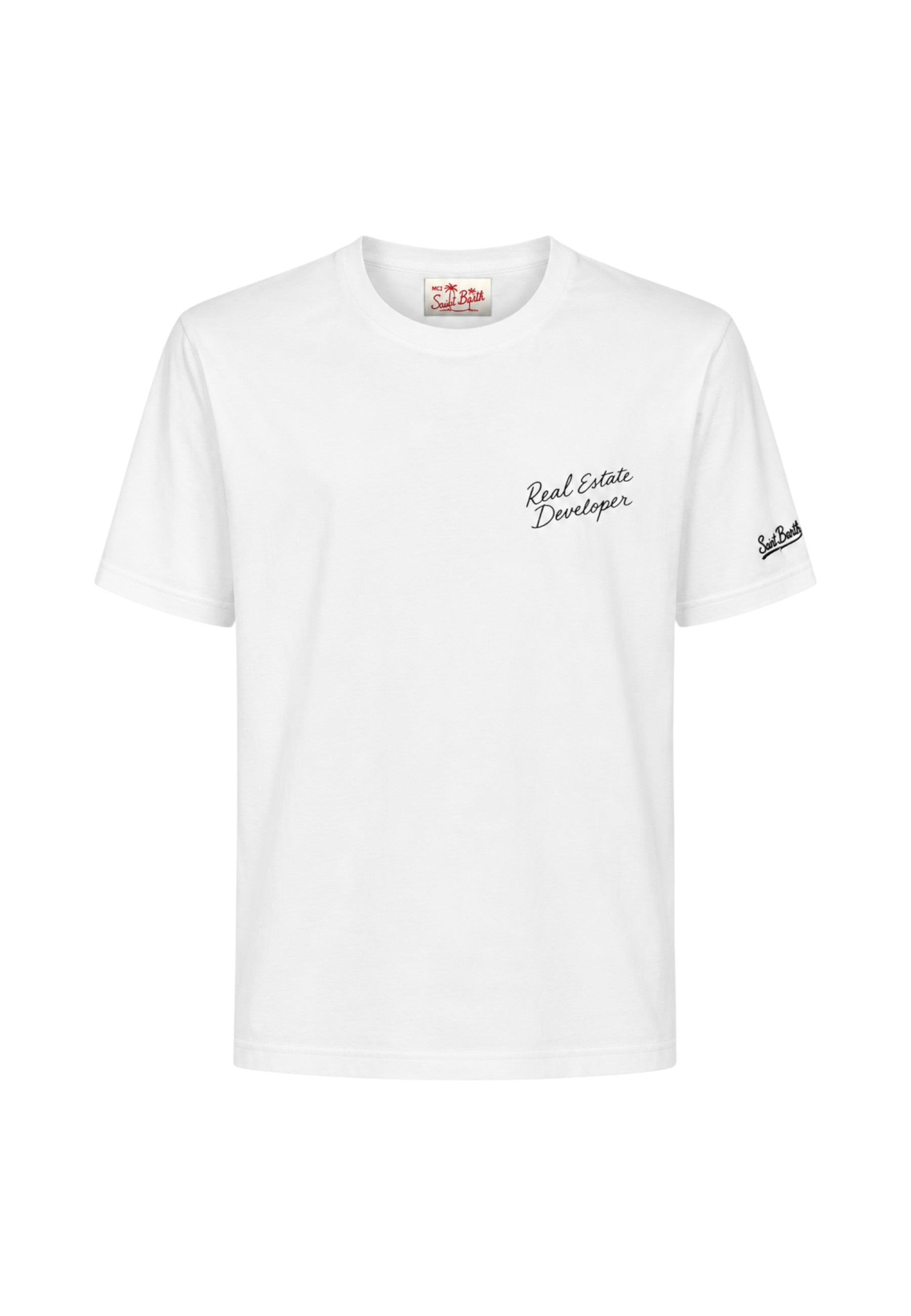 T-Shirt Manica Corta Uomo Mc2 Saint Barth Stampa/Ricamo Fronte E Retro Estate Developer Portland PRL0002