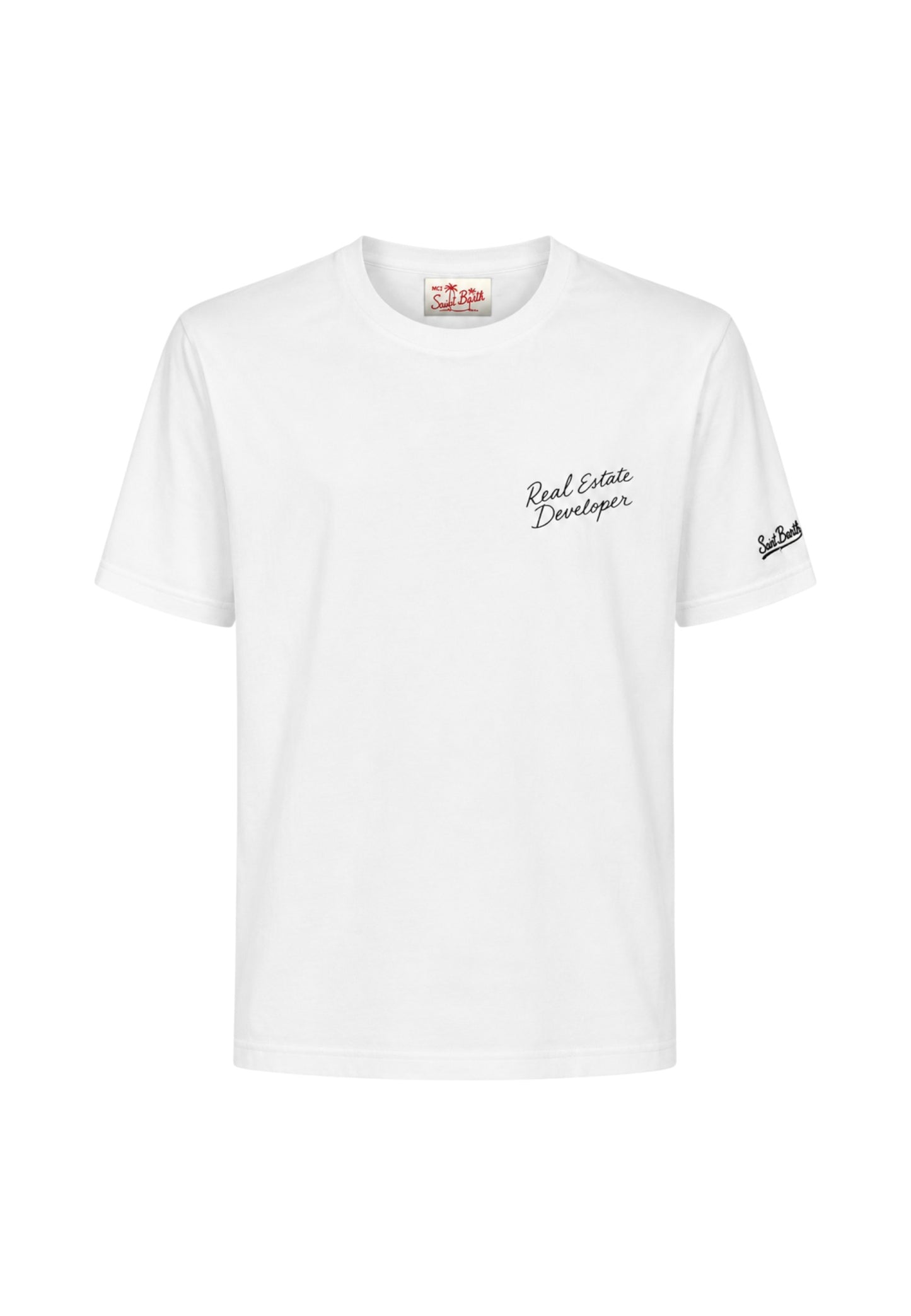 T-Shirt Manica Corta Uomo Mc2 Saint Barth Stampa/Ricamo Fronte E Retro Estate Developer Portland PRL0002