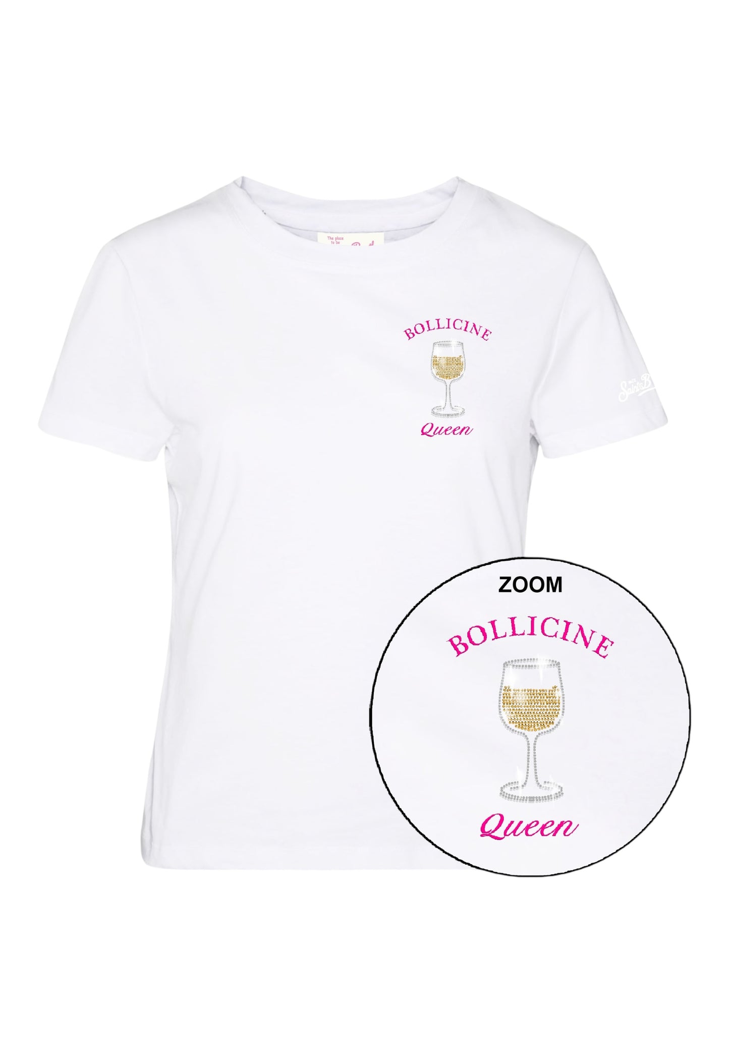 T-Shirt Manica Corta Donna Mc2 Saint Barth Bollicine Queen Strass Emb Emilie EMI0001