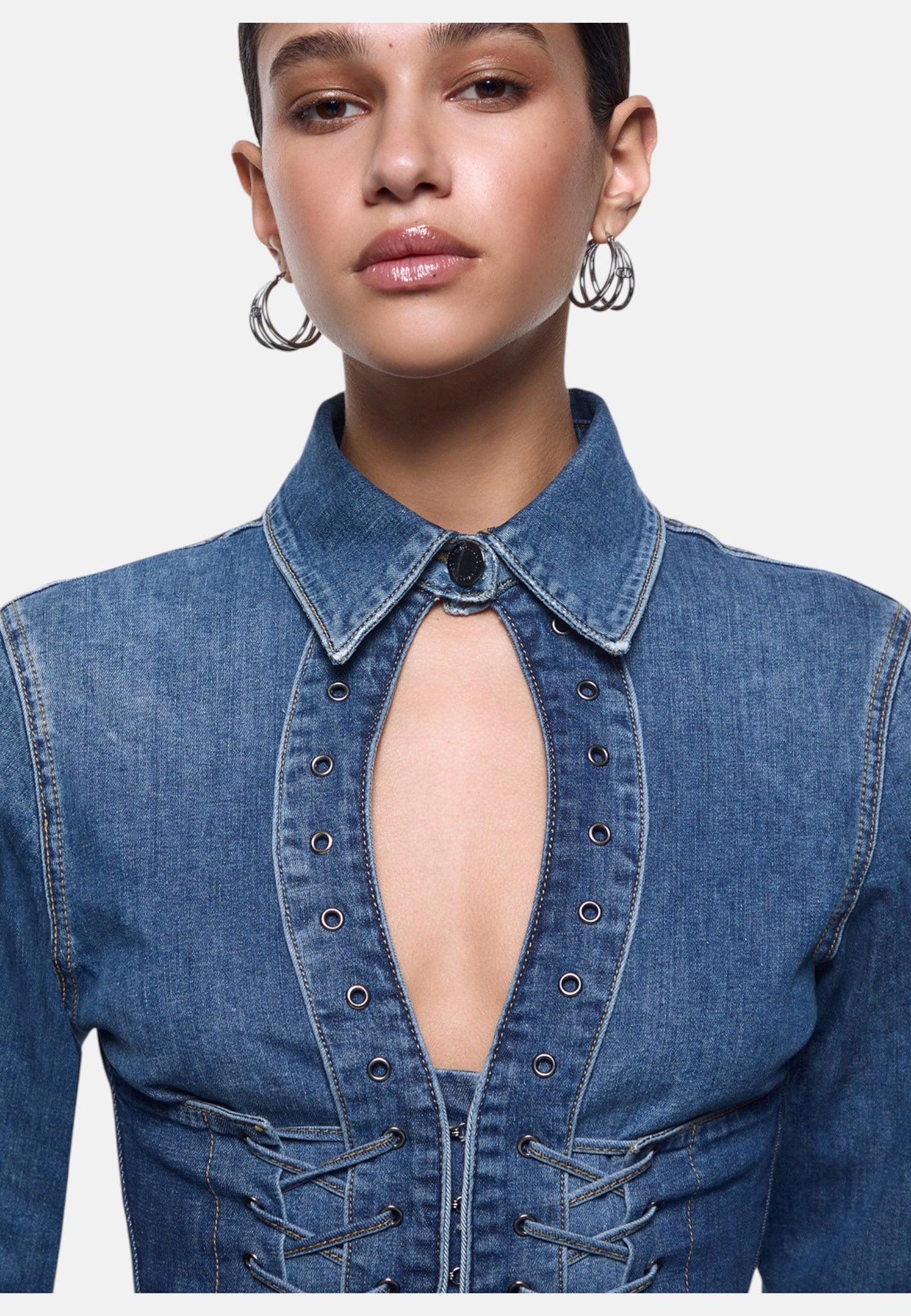 Camicia Manica lunga Donna Liu Jo In Denim Con Stringhe Liu Jo feat ELODIE UA6507D0399
