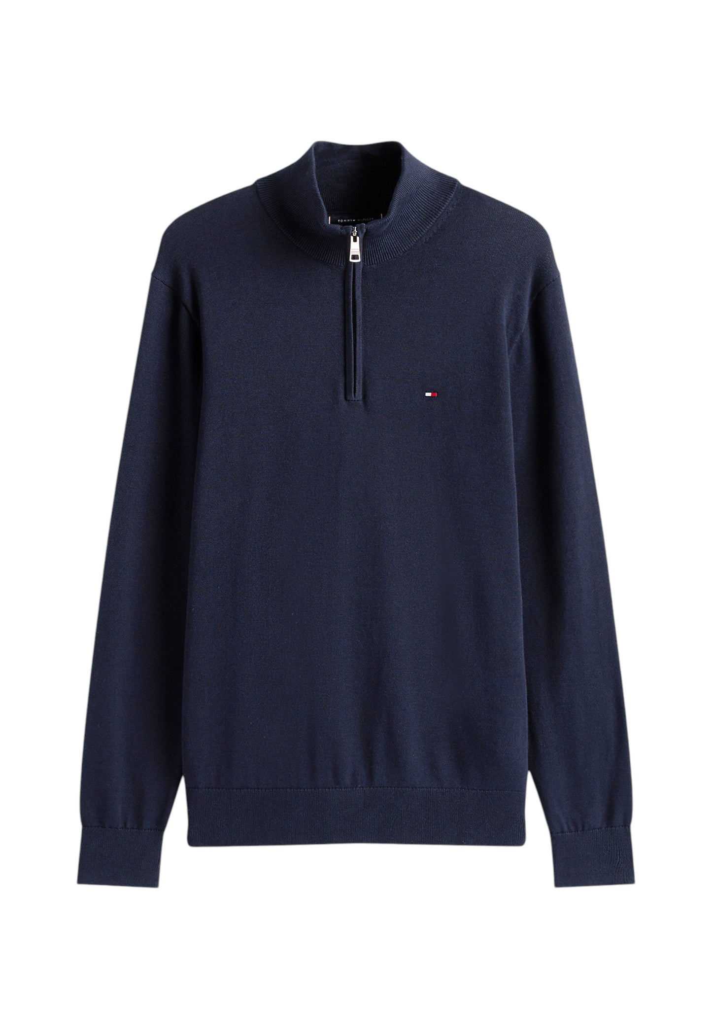 Maglione Collo Alto Uomo Tommy Hilfiger Con Mezza Zip Essential Cotton MW0MW37331