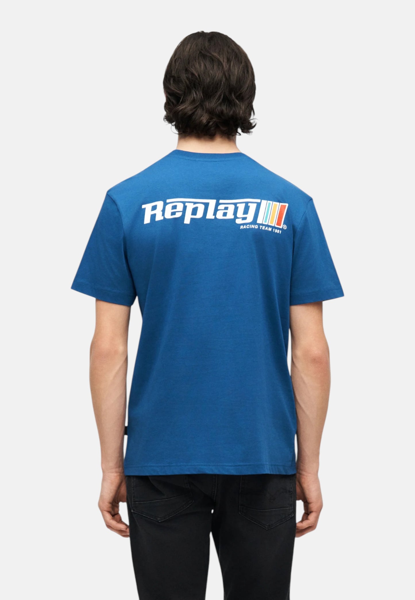 T-Shirt Manica Corta Uomo Replay In Jersey Con Grafica Logo  M3329 .000.2660