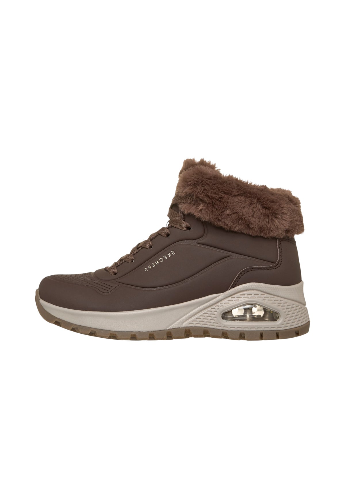 Sneakers Alte Donna Skechers Air-Cooled Memory Foam, Skech-Air, Collo e fodera in ecopelliccia, Suola antiscivolo Uno Rugged-Arctic Avenue 190285