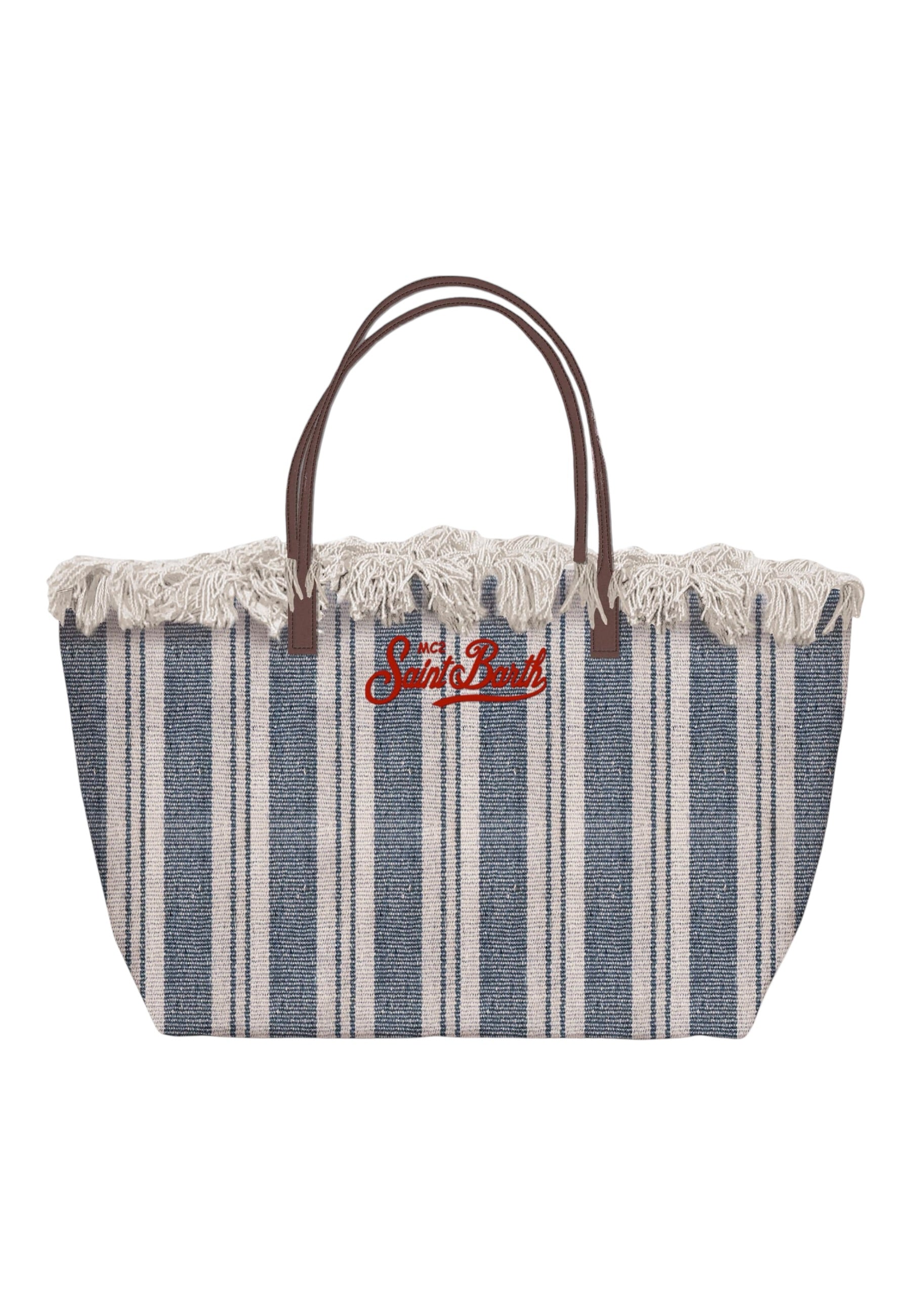 Borsa A Spalla Donna Mc2 Saint Barth Double Stripes V City Bag Mid Fringe CBMF001