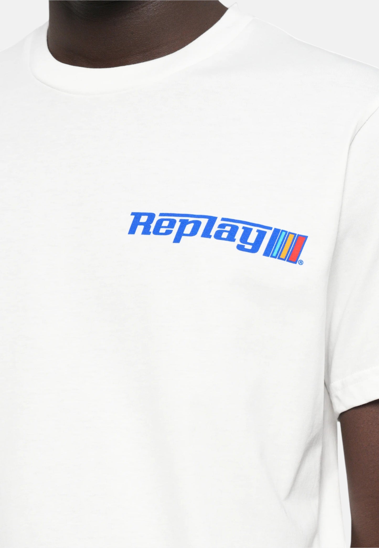 T-Shirt Manica Corta Uomo Replay In Jersey Con Grafica Logo  M3329 .000.2660