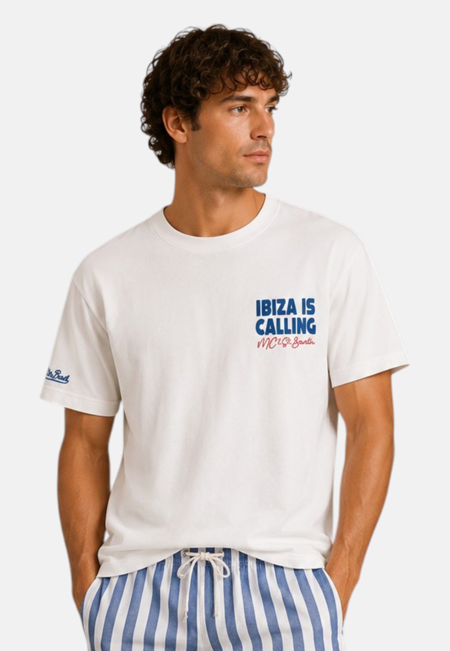 T-Shirt Manica Corta Uomo Mc2 Saint Barth Oversize Ibiza Calling Delmar DLR0001