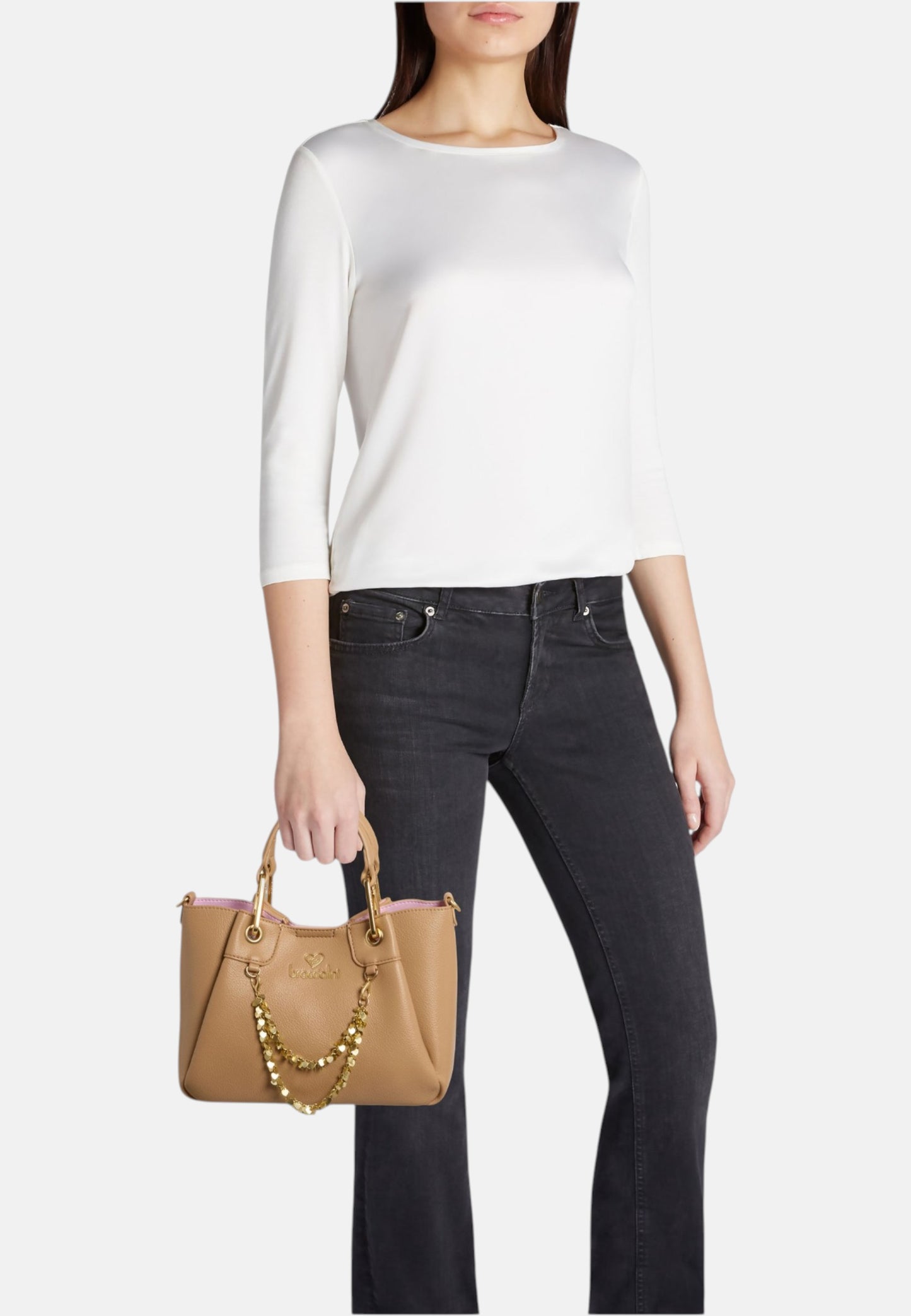 Borsa A Mano Donna Braccialini Small Con Doppio Manico Con Tracolla Amy B18810YY