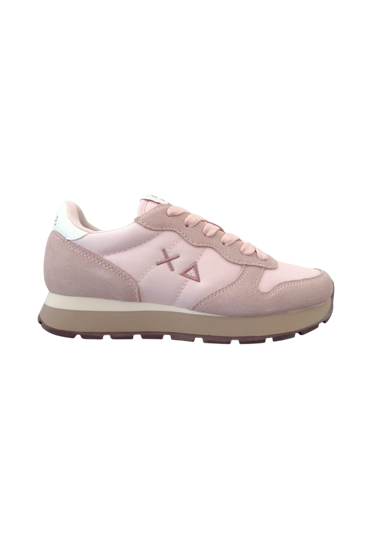 Sneakers Basse Donna Sun68 Stile Running, Nylon E Suede, Logo Ricamato Ally Solid Z46201