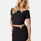 Top  Donna Guess Off Shoulder Brigitte W6GP12K2935