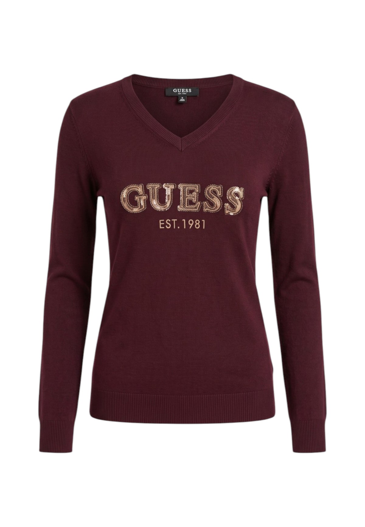 Maglione Scollo A V Donna Guess Logo Hannah W6BR55Z1456