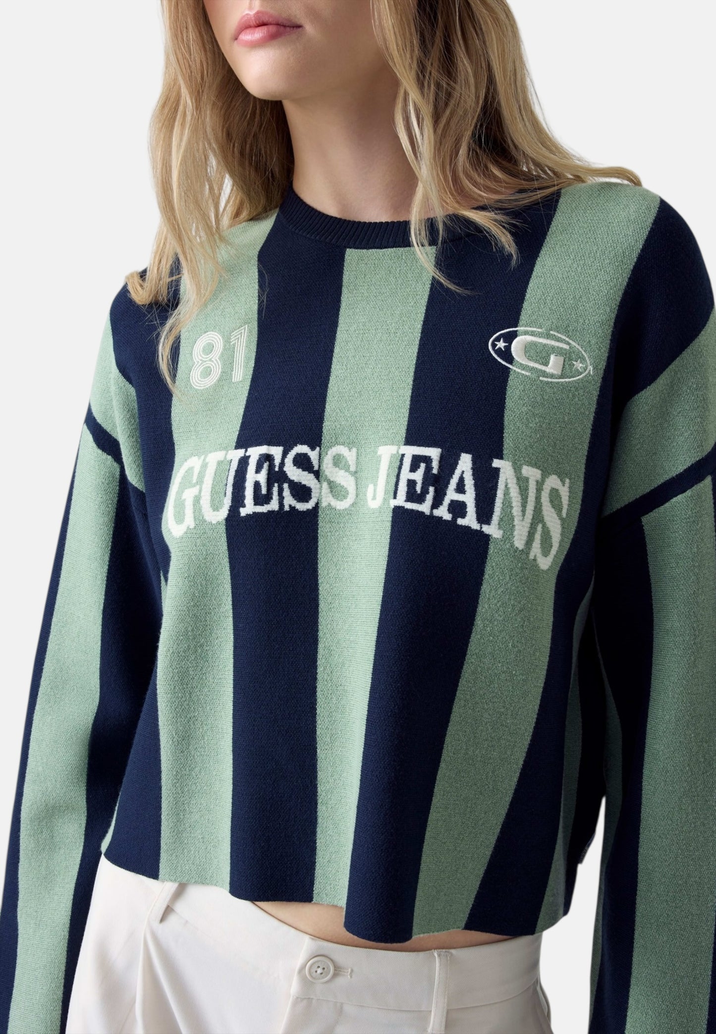 Maglia A Girocollo Donna Guess  Gj Striped W6RR17Z3FC2