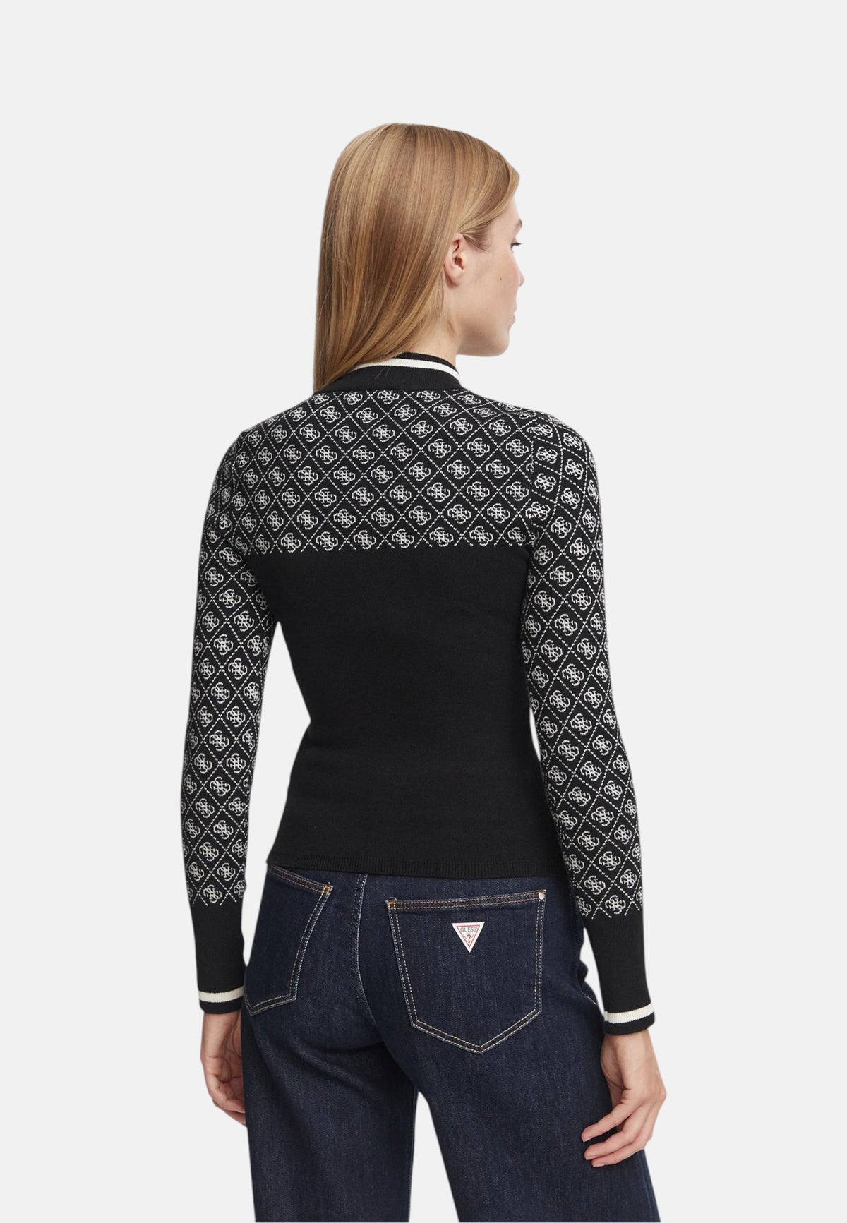 Maglione Collo Alto Donna Guess Logo 4G Gj W5BR24Z3JD2