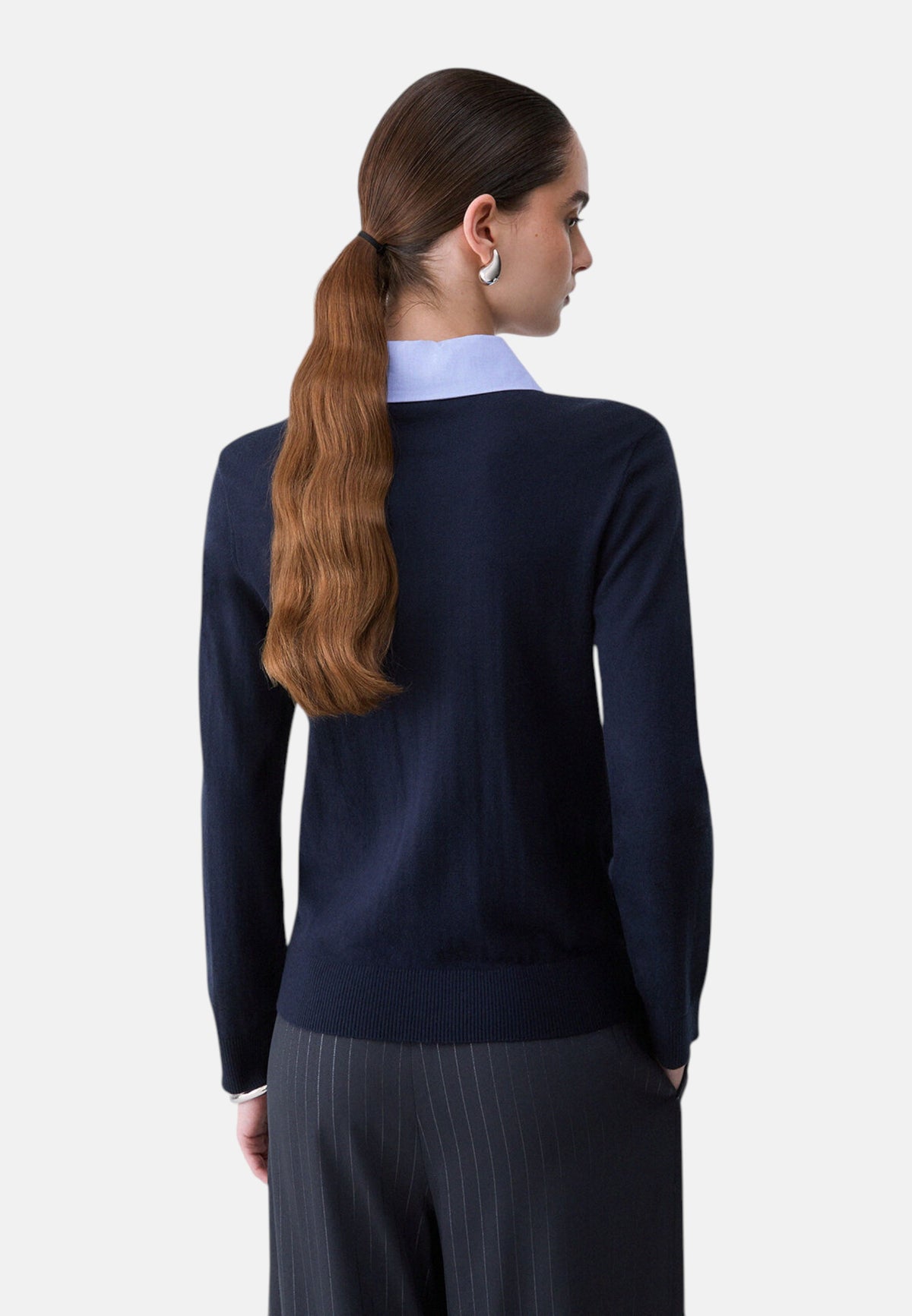 Maglia A Girocollo Donna Liu Jo Con Colletto A Camicia A Contrasto  WF6452MA16R