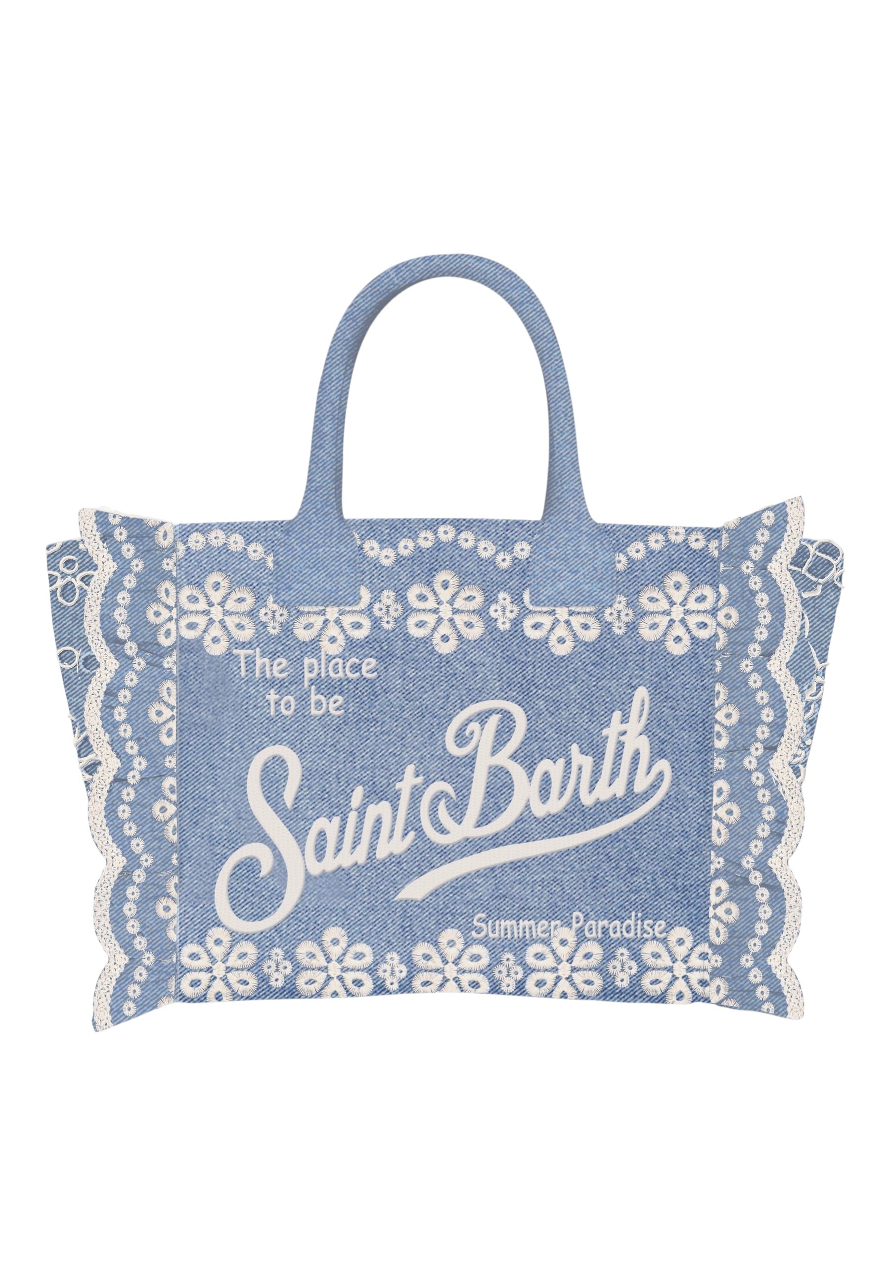 Borsa A Mano Donna Mc2 Saint Barth Sangallo Flowers Denim Emb Colette Volant N COL0027