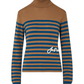 Maglione Collo Alto Donna Liu Jo A Righe Con Ricamo  WF6387MA88R