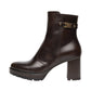 Stivaletti Con Tacco Donna Nero Giardini Tomaia in pelle, cinturino decorativo con fibbia, chiusura laterale con zip, tacco largo, suola carrarmato, Made in Italy  I618043D