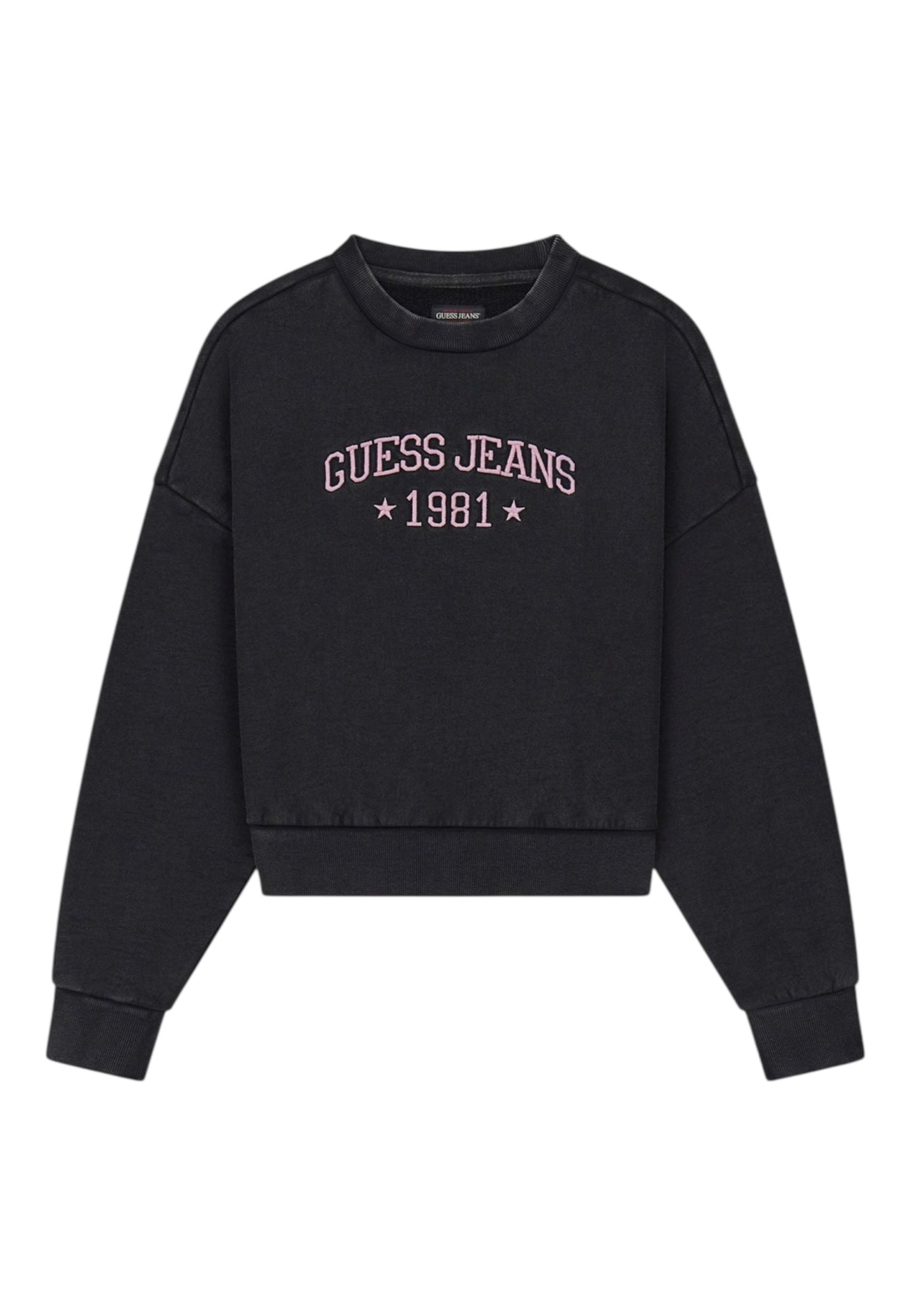 Felpa A Girocollo Donna Guess Cropped Gj Drop Shoulder Emb W6RQ04KCPR1