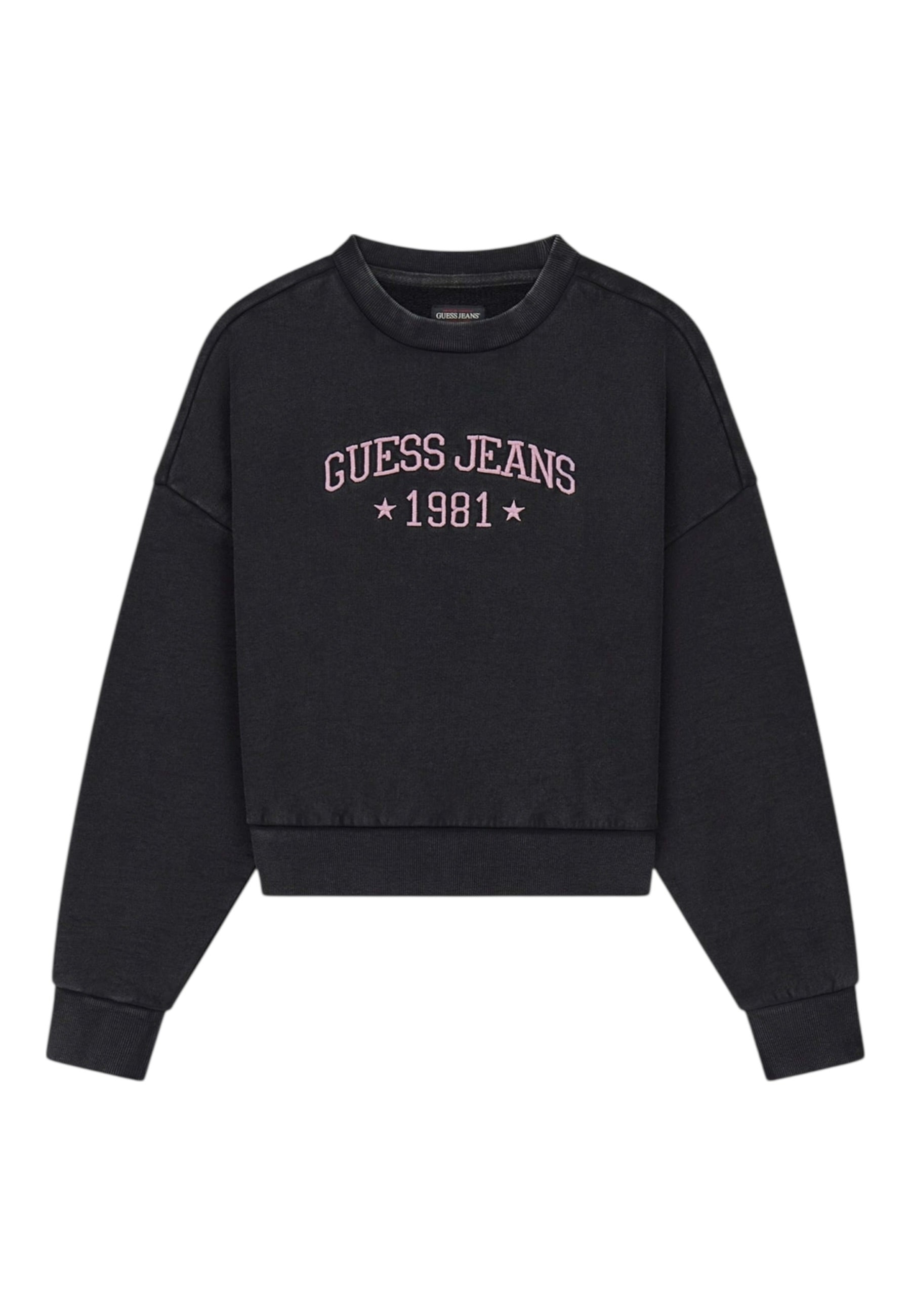 Felpa A Girocollo Donna Guess Cropped Gj Drop Shoulder Emb W6RQ04KCPR1