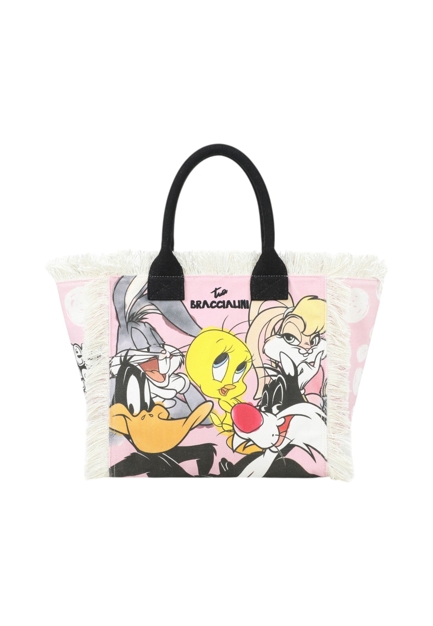 Borsa A Mano Donna Braccialini Summer In Tessuto Canvas Stampa Looney Tunes Summer Special Lt LT270TC