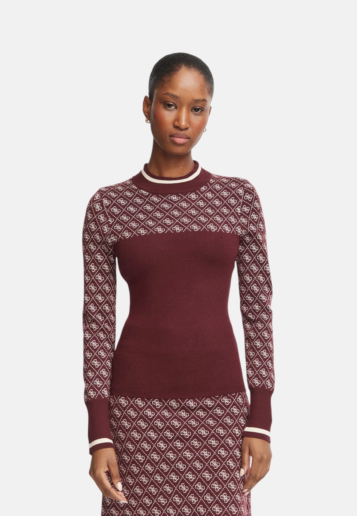 Maglione Collo Alto Donna Guess Logo 4G Gj W5BR24Z3JD2